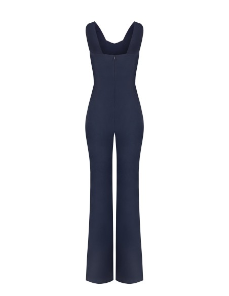 Flare jumpsuit met juweel in de taille van Rinascimento