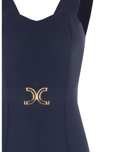 Flare jumpsuit met juweel in de taille van Rinascimento
