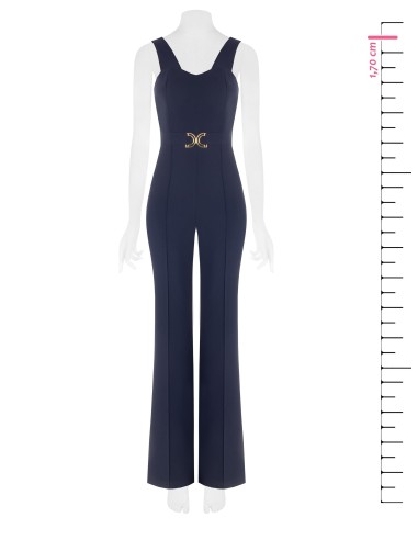 Flare jumpsuit met juweel in de taille van Rinascimento