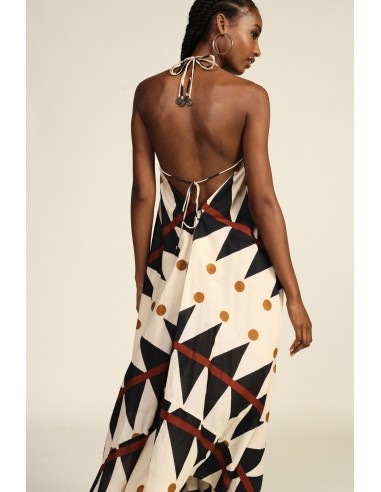 Lange jurk met geometrische en polkadotprint Dixie