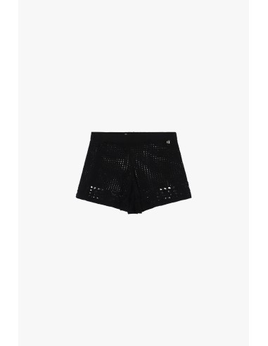 Geperforeerde shorts met geometrisch patroon en elastische taille Dixie