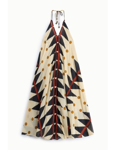 Lange jurk met geometrische en polkadotprint Dixie