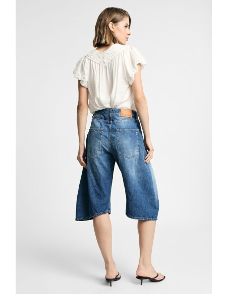 Regular-fit bermuda van denim met zijzakken Please