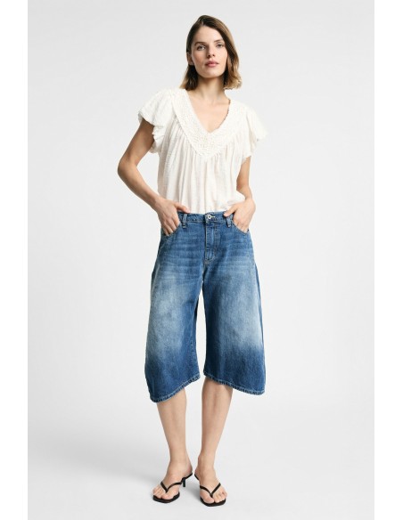 Regular-fit bermuda van denim met zijzakken Please
