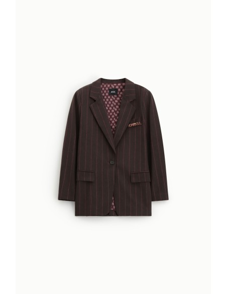 Gestreepte blazer met enkele rij knopen en zakken Dixie