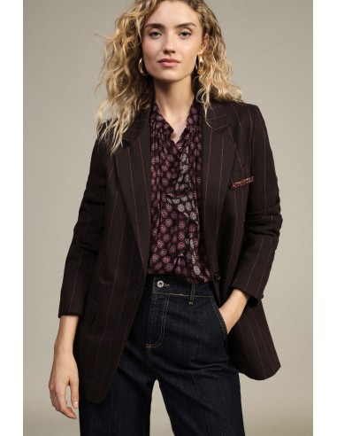 Gestreepte blazer met enkele rij knopen en zakken Dixie