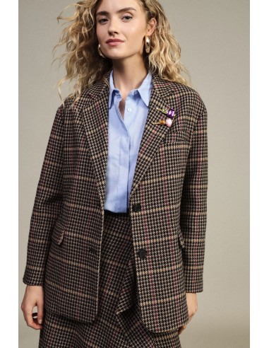 Geruite blazer met opgestikte zakken en knopen Dixie