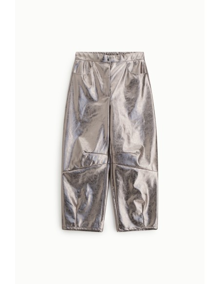 Dixie Palazzo-broek met metallic effect en hoge taille