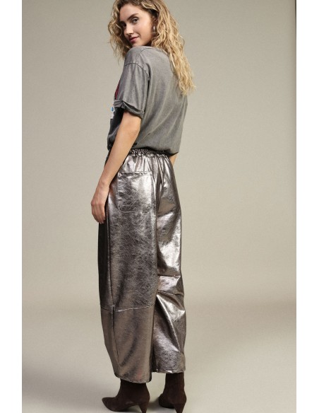 Dixie Palazzo-broek met metallic effect en hoge taille