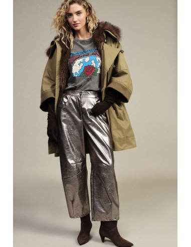 Dixie Palazzo-broek met metallic effect en hoge taille