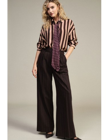 Dixie Palazzo-broek met hoge taille en krijtstreep