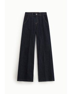 Dixie Palazzo-broek met hoge taille en contrasterende stiksels 2