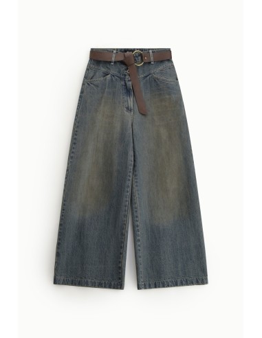 Dixie-jeans met wijde pijpen, hoge taille en riem