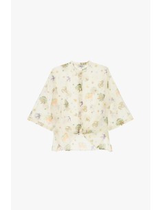 Dixie blouse met patroon, knoopdetail en wijde mouwen 2