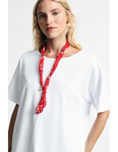 T-shirt met korte mouwen en decoratieve sjaal Please