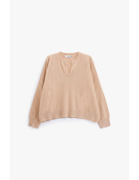 Oversized trui met V-hals en splitje Please