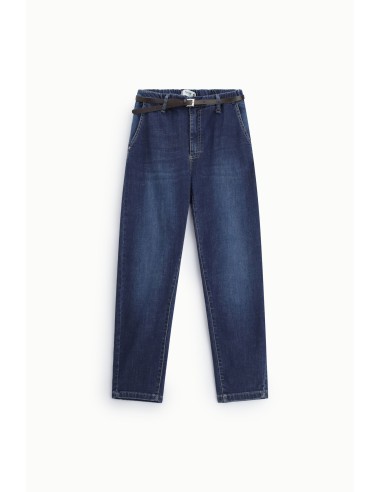 Tapered jeans met elastische tailleband, graag
