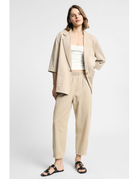 Cropped broek met elastische taille en zakken Please