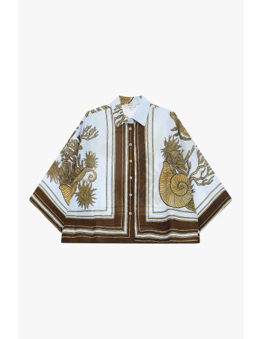 Oversized overhemd met maritieme print en wijde mouwen Dixie