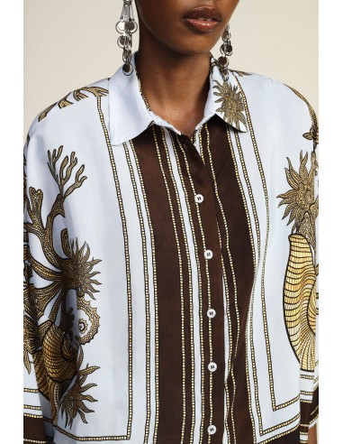 Oversized overhemd met maritieme print en wijde mouwen Dixie