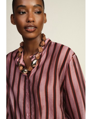 Gestreept shirt met frontknoop en driekwartmouwen Dixie