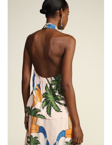 Top met hoge hals en bloemenprint van Dixie