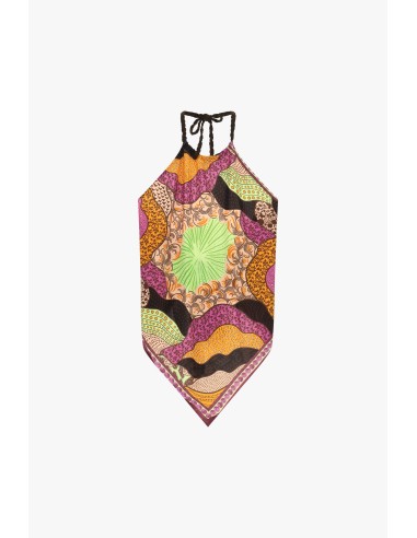 Bandeautop met geometrische print en strikbandje Dixie