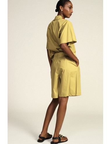 Dixie short met hoge taille, plooien en zijzakken