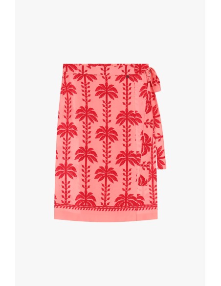 Korte rok met palmprint en zijwaartse knoop van Dixie