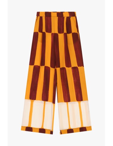 Dixie palazzo-broek met brede strepen en hoge taille