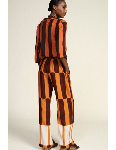 Dixie palazzo-broek met brede strepen en hoge taille