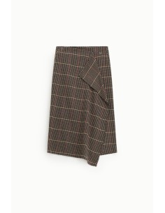 Dixie Midi-rok met hoge taille en pied-de-poulepatroon 2