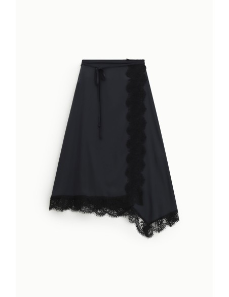 Asymmetrische midi-rok met kanten rand Dixie