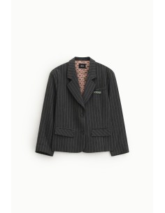 Gestreepte blazer met opgestikte zakken aan de voorkant en een voering met dessin Dixie