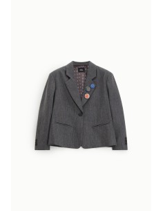 Blazer met knopen en decoratieve spelden, gestreept dessin Dixie 2
