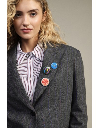 Blazer met knopen en decoratieve spelden, gestreept dessin Dixie
