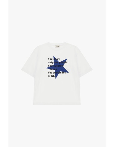 Dixie T-shirt met ronde hals, tekst en sterprint aan de voorkant