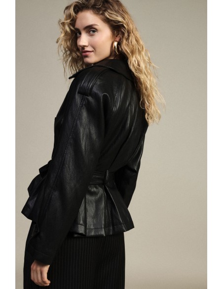 Korte trenchcoat met ceintuur en revers Dixie