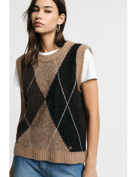Trui met argylemotief en ronde hals Please