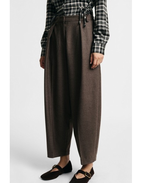High-waisted palazzo broek met plooien aub