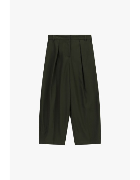 High-waisted palazzo broek met plooien aub