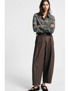 High-waisted palazzo broek met plooien aub