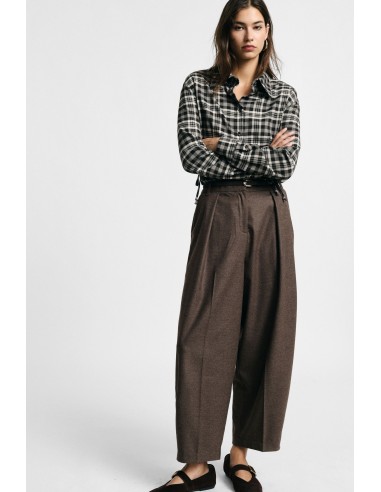 High-waisted palazzo broek met plooien aub