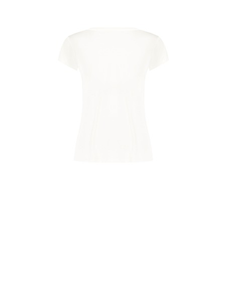 Regular T-shirt van viscosemix met teckelprint en strass-steentjes van Rinascimento