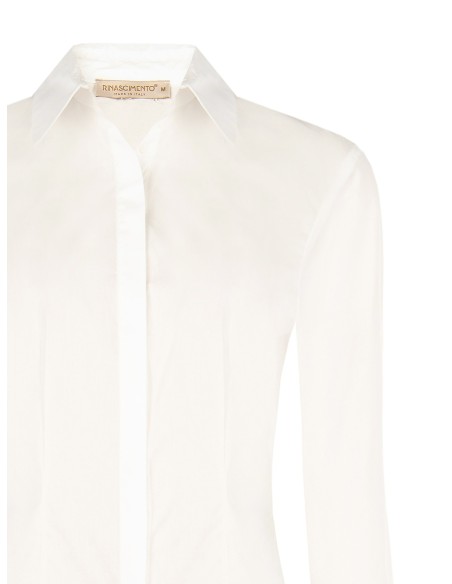 Getailleerde katoenen blouse met verborgen knoopsluiting Rinascimento