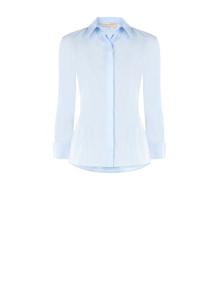 Getailleerde katoenen blouse met verborgen knoopsluiting Rinascimento