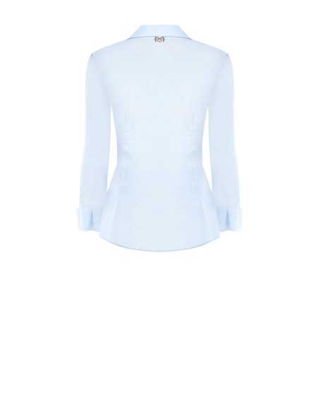 Getailleerde katoenen blouse met verborgen knoopsluiting Rinascimento