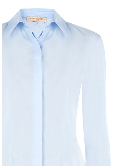 Getailleerde katoenen blouse met verborgen knoopsluiting Rinascimento