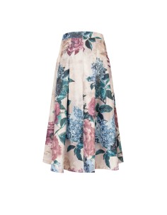 Lange rok van duchess-satijn met bloemenprint en zakken van Rinascimento 2