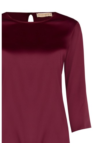 Vloeiende blouse met 3/4-mouwen van satijn Rinascimento